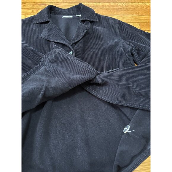 Mod-o-doc Womens Corduroy Jacket Sz 2 Shacket Black Fleece Lined Button Up - Picture 6 of 7